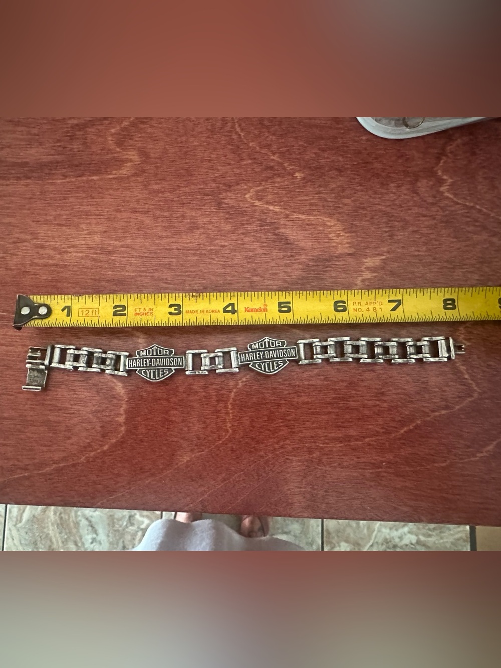 Harley-Davidson Silver Logo Link Bracelet with Bar & Shield Medallions